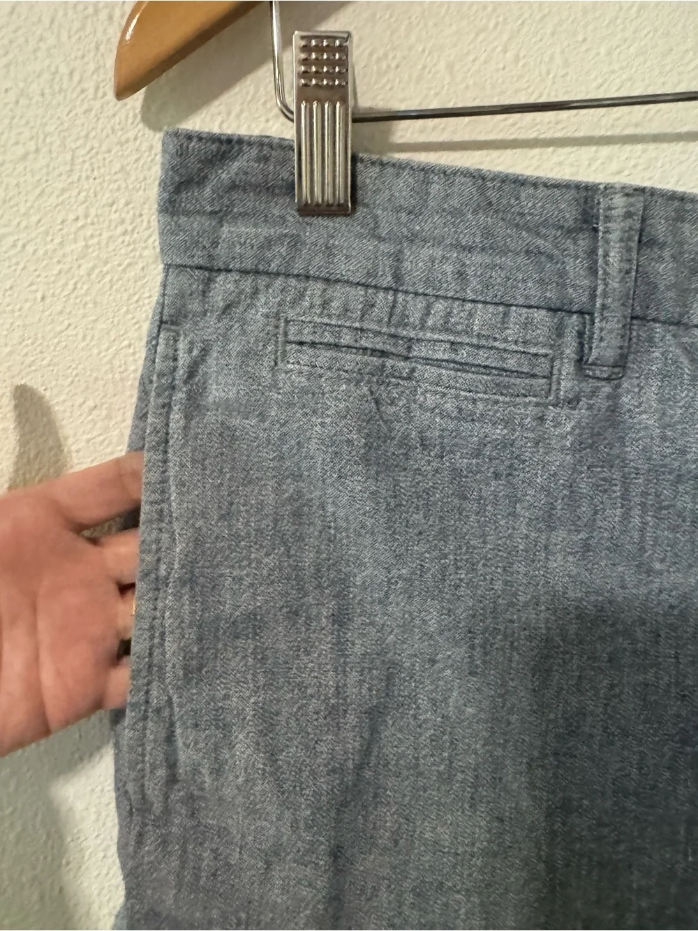 Hiroshi Kato Rinsed Blue Selvedge Chino Shorts Blue 9” Japanese Denim USA-33